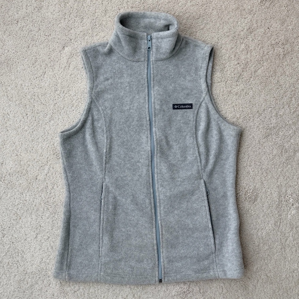Columbia Women’s Gray Sleeveless Fleece Zip Vest